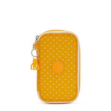 Kipling 50 Pens Printed Case Bags Soft Dot Yellow | AU 1895QM